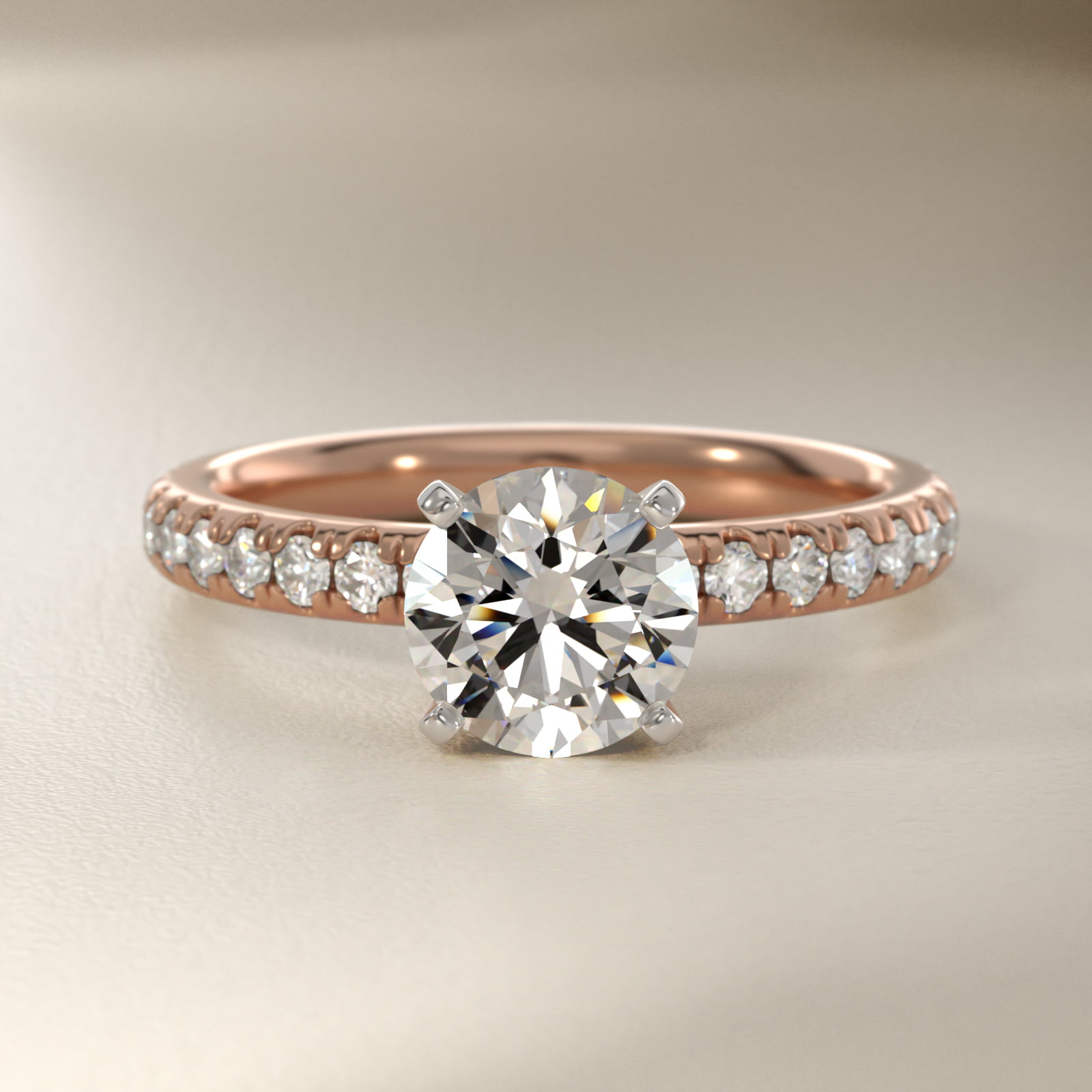 Eternity Diamond Engagement Ring in 14k Rose Gold (3/8 ct. tw.)