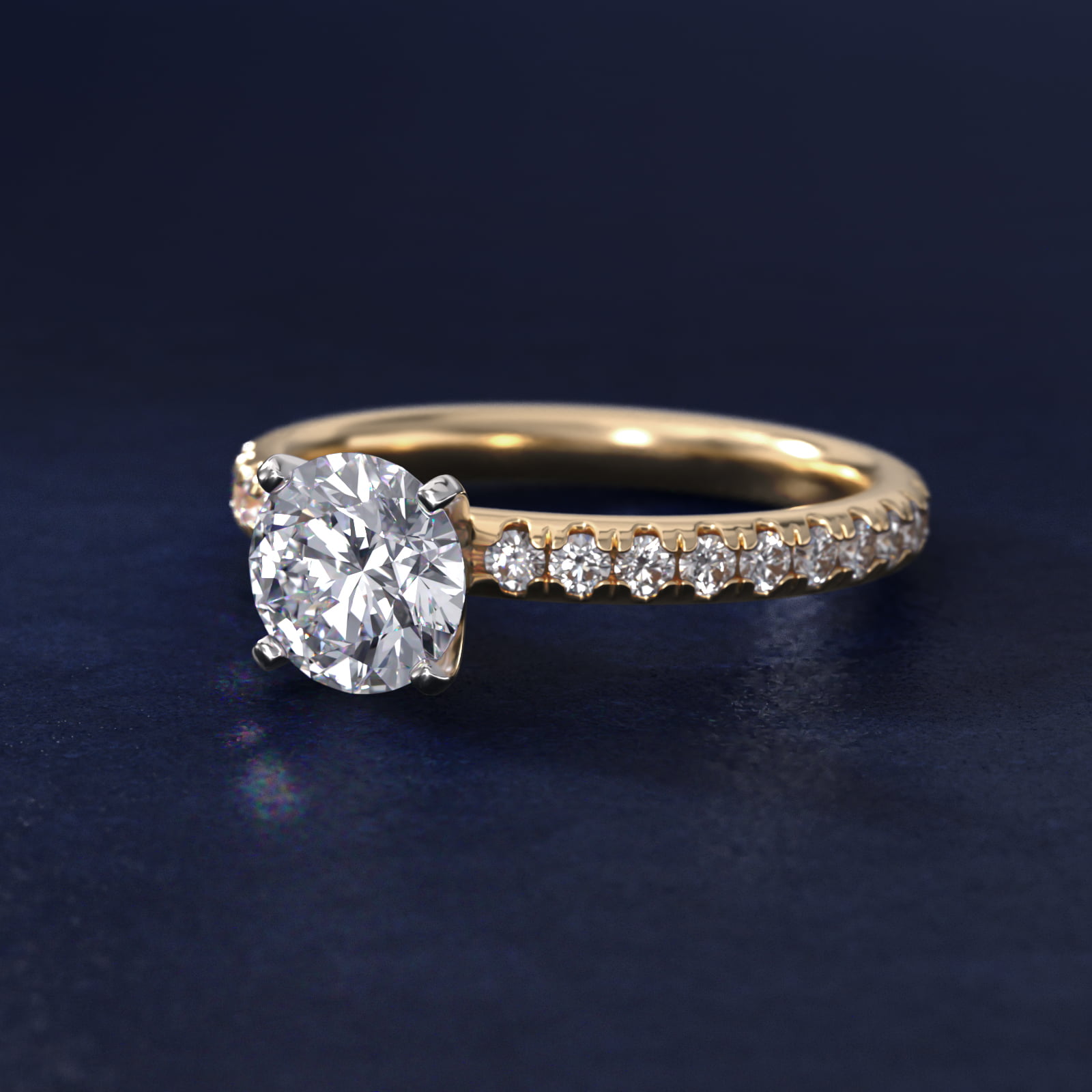 Eternity Diamond Engagement Ring in 18k Yellow Gold (3/8 ct. tw.)