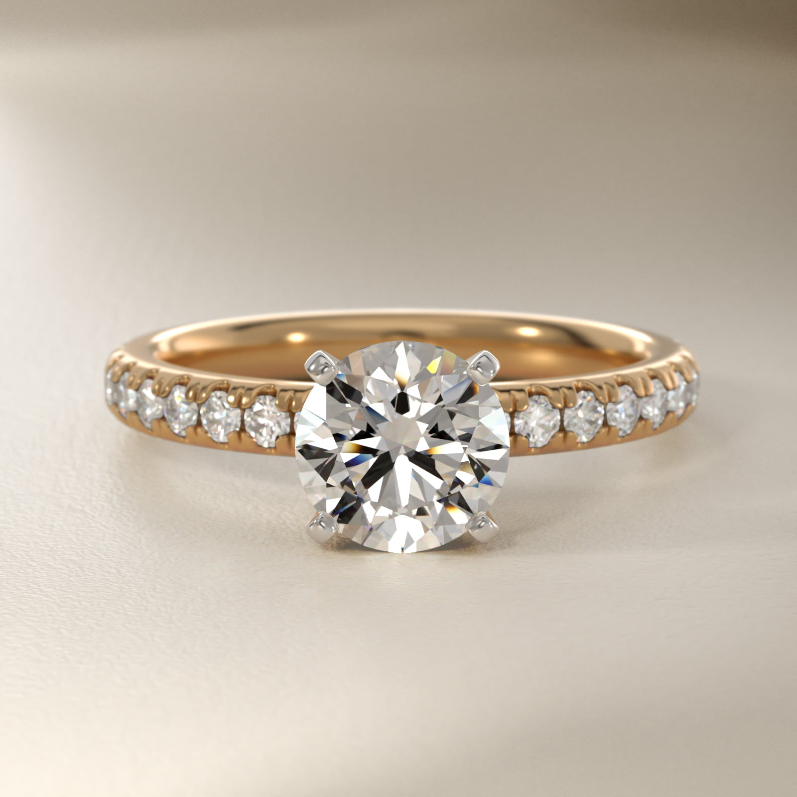 Eternity Diamond Engagement Ring in 14K Yellow Gold (3/8 ct. tw.)