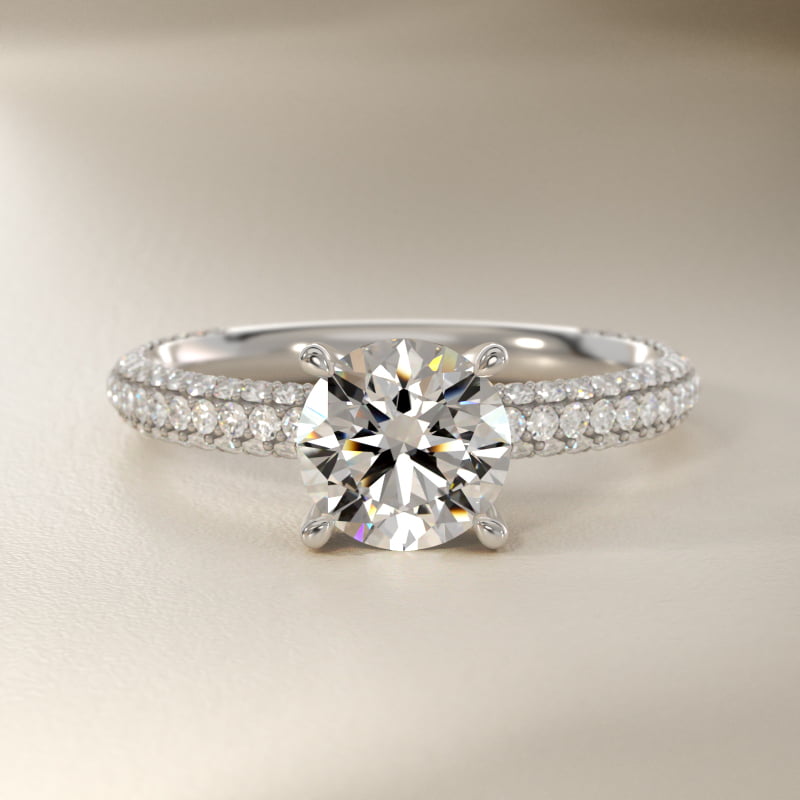 The Gallery Collection™ Rolled Micropavé Diamond Engagement Ring in Platinum (3/8 ct. tw.)