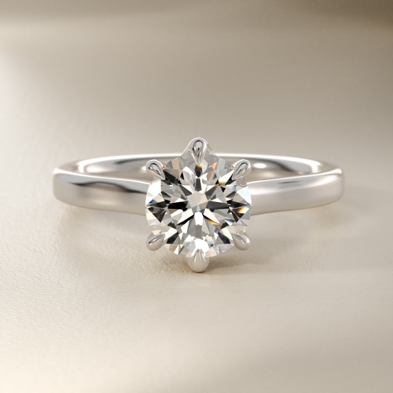 The Gallery Collection Six-Prong Trellis Solitaire Diamond Engagement Ring in Platinum