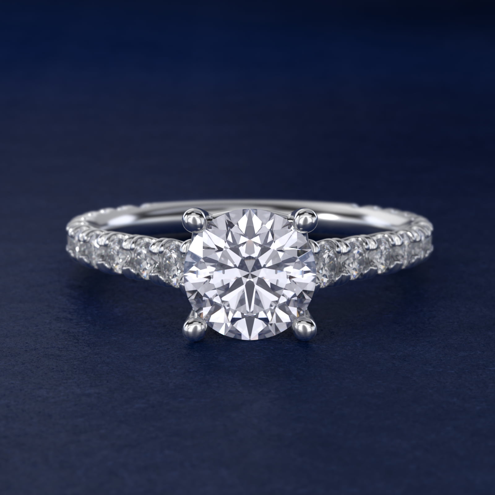 The Gallery Collection™ Cathedral Pavé Diamond Engagement Ring in Platinum (5/8 ct. tw.)