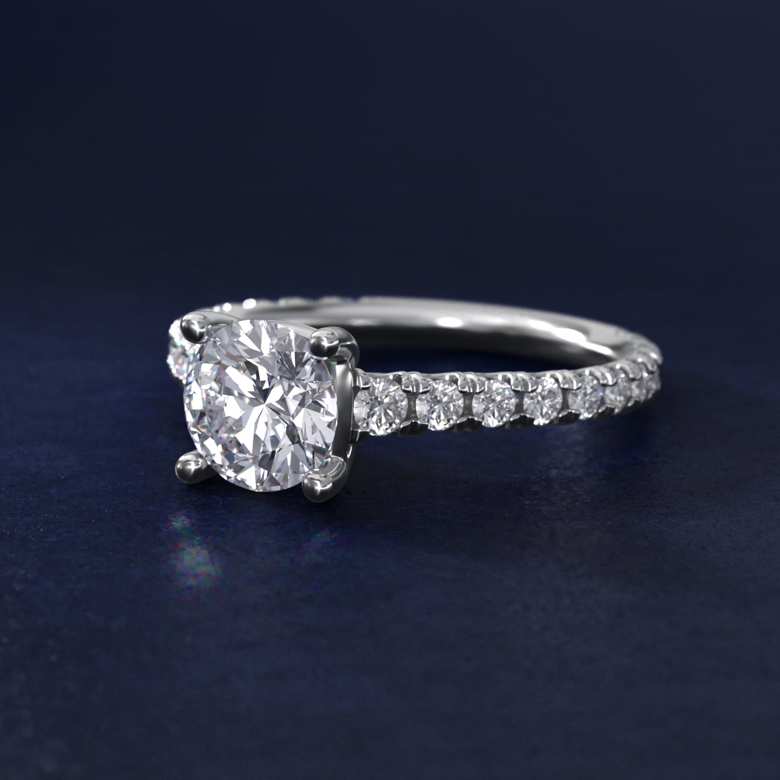 The Gallery Collection™ Cathedral Pavé Diamond Engagement Ring in 18k White Gold (5/8 ct. tw.)