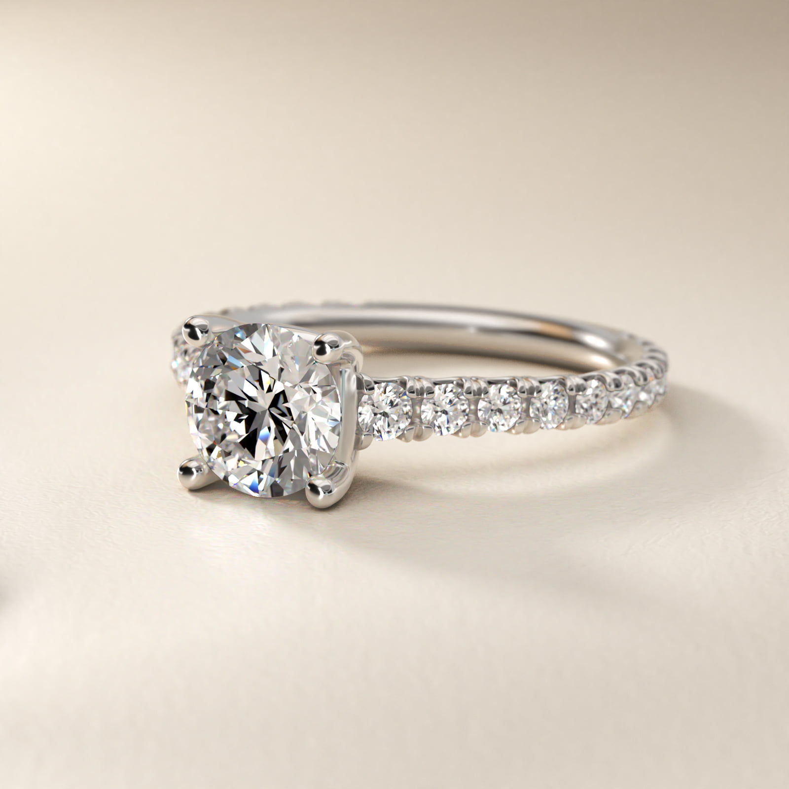 The Gallery Collection™ Cathedral Pavé Diamond Engagement Ring in 14k White Gold (5/8 ct. tw.)