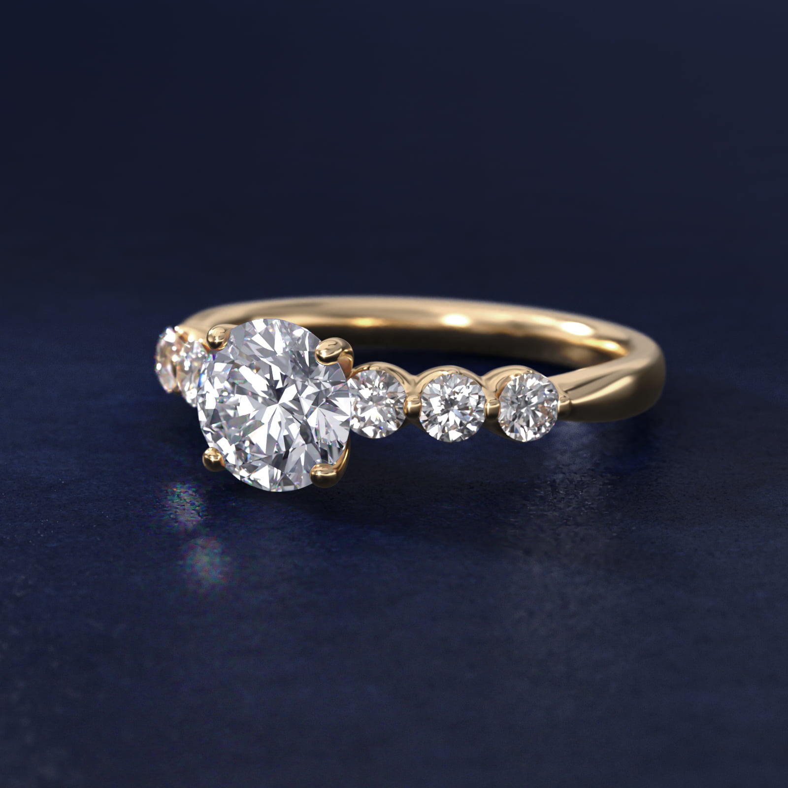 The Gallery Collection™ Floating Diamond Engagement Ring in 18k Yellow Gold (1/3 ct. tw.)