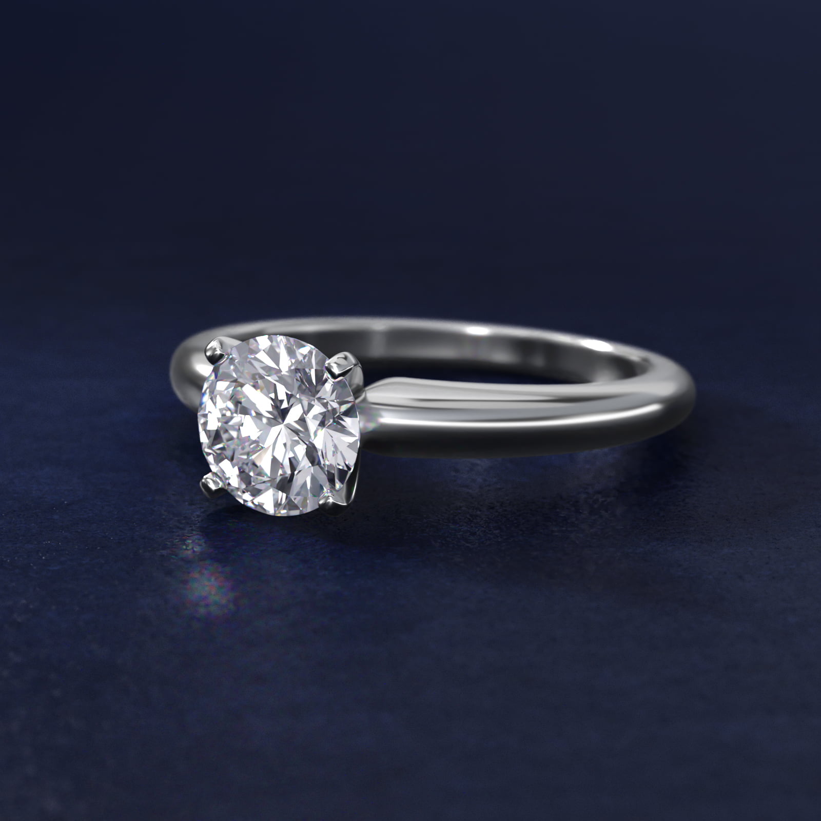 Classic Simple Solitaire Engagement Ring in Platinum