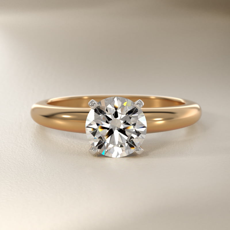 Classic Simple Solitaire Engagement Ring in 14K Yellow Gold