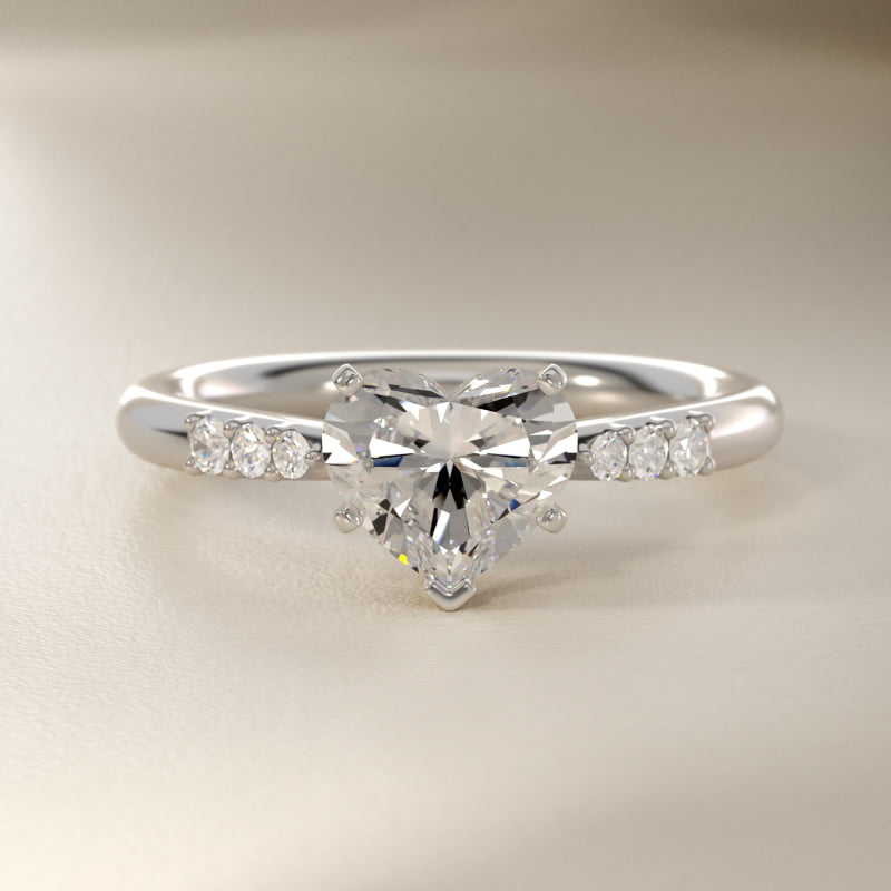 Six-Prong Petite Diamond Engagement Ring in Platinum