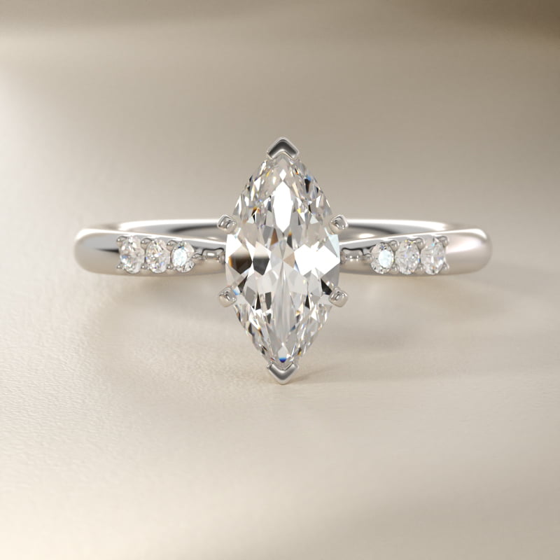 Six-Prong Petite Diamond Engagement Ring in Platinum