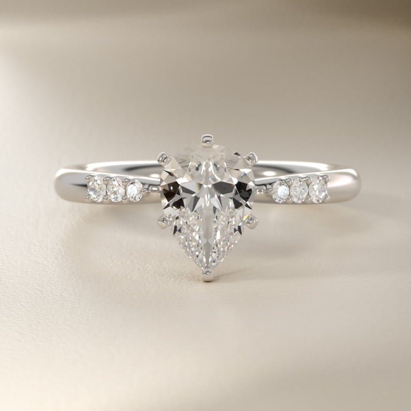 Six-Prong Petite Diamond Engagement Ring in Platinum