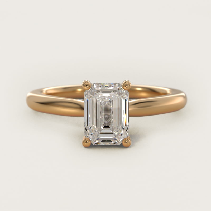Petite Hidden Halo Solitaire Plus Diamond Engagement Ring in 14k Yellow Gold