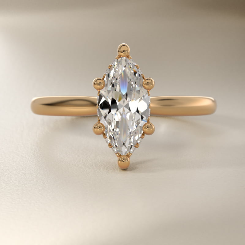 Petite Hidden Halo Solitaire Plus Diamond Engagement Ring in 14k Yellow Gold