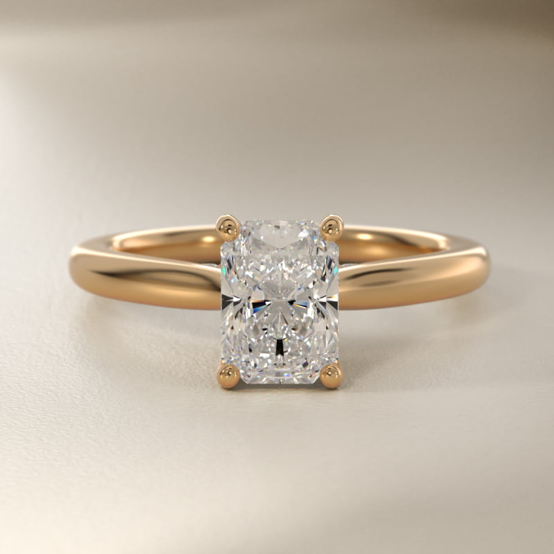 Petite Hidden Halo Solitaire Plus Diamond Engagement Ring in 14k Yellow Gold