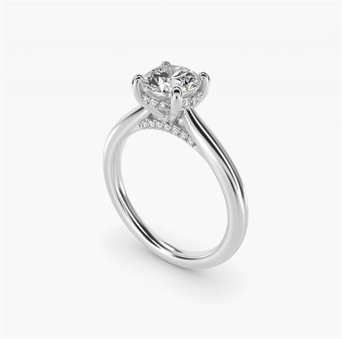 Petite Hidden Halo Solitaire Plus setting in platinum