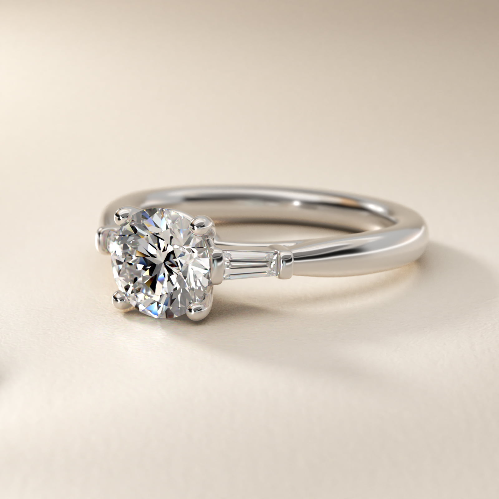 Tapered Baguette Diamond Engagement Ring in Platinum (1/6 ct. tw.)