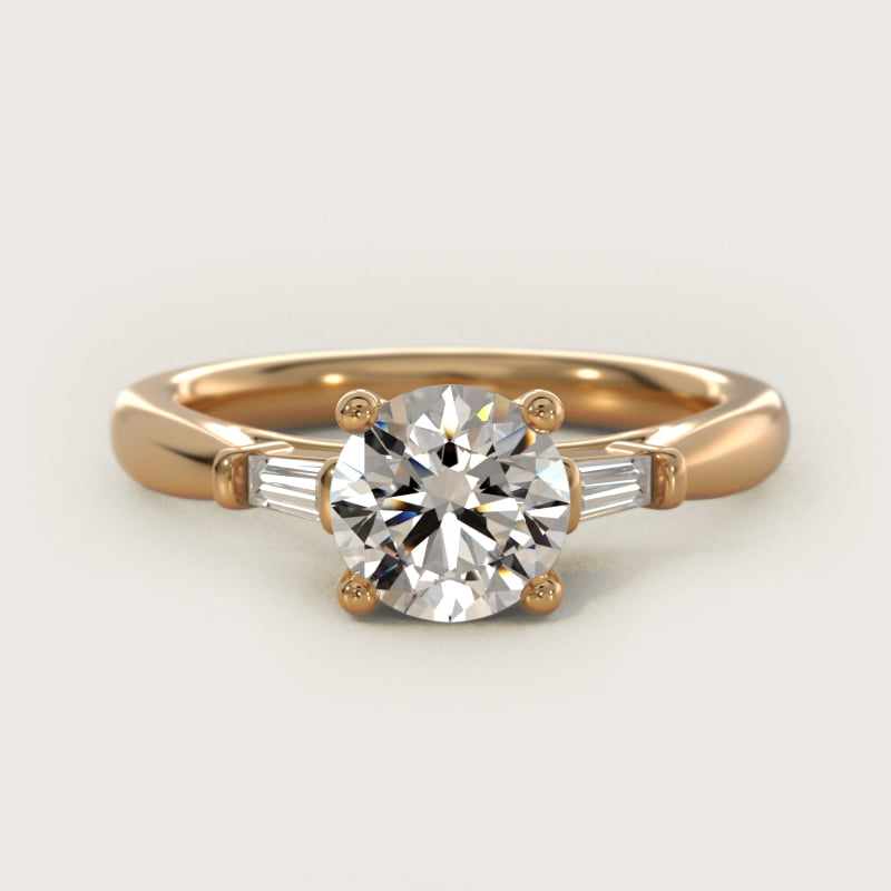 Tapered Baguette Diamond Engagement Ring in 14k Yellow Gold (1/6 ct. tw.)