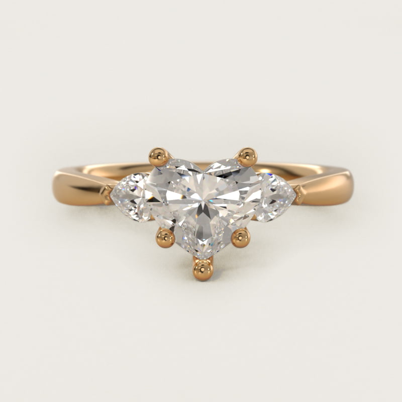 Pear Sidestone Diamond Engagement Ring in 14k Yellow Gold (1/4 ct. tw.)