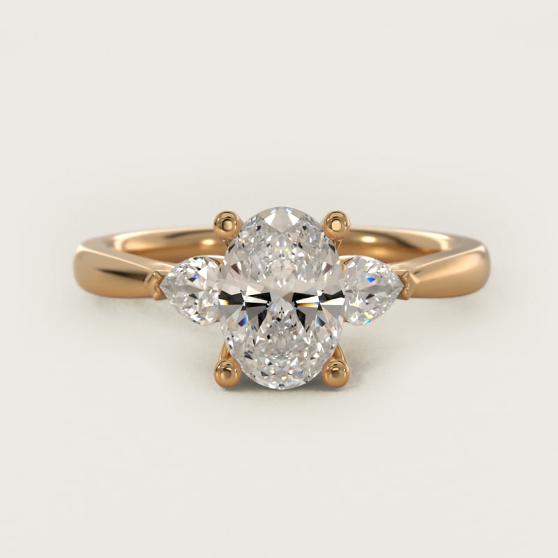 Pear Sidestone Diamond Engagement Ring in 14k Yellow Gold (1/4 ct. tw.)