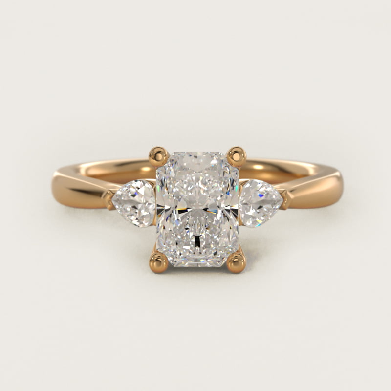 Pear Sidestone Diamond Engagement Ring in 14k Yellow Gold (1/4 ct. tw.)