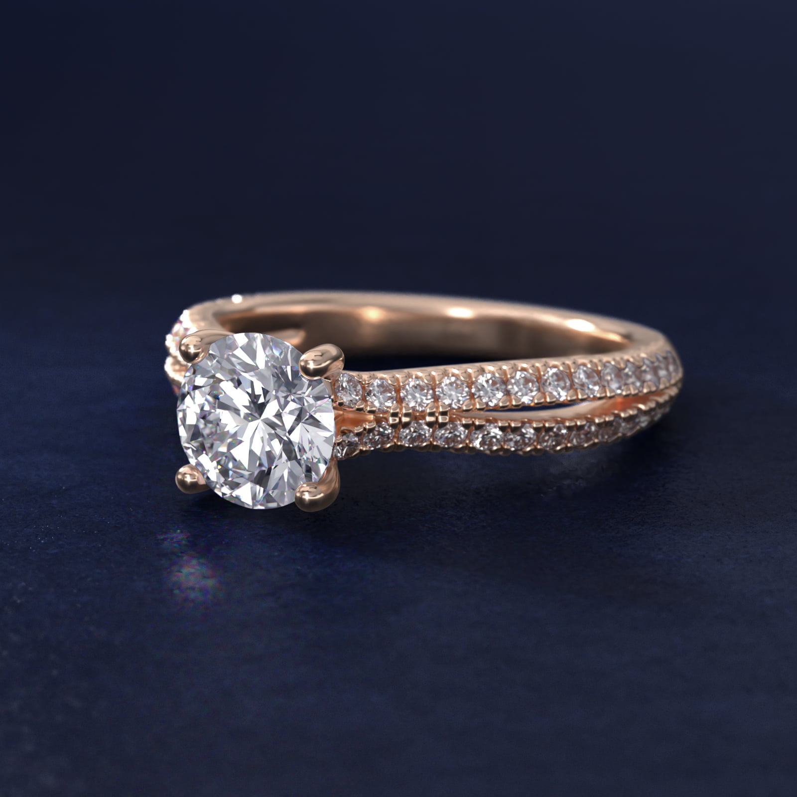 Split Shank Diamond Engagement Ring in 14k Rose Gold (1/4 ct. tw.)