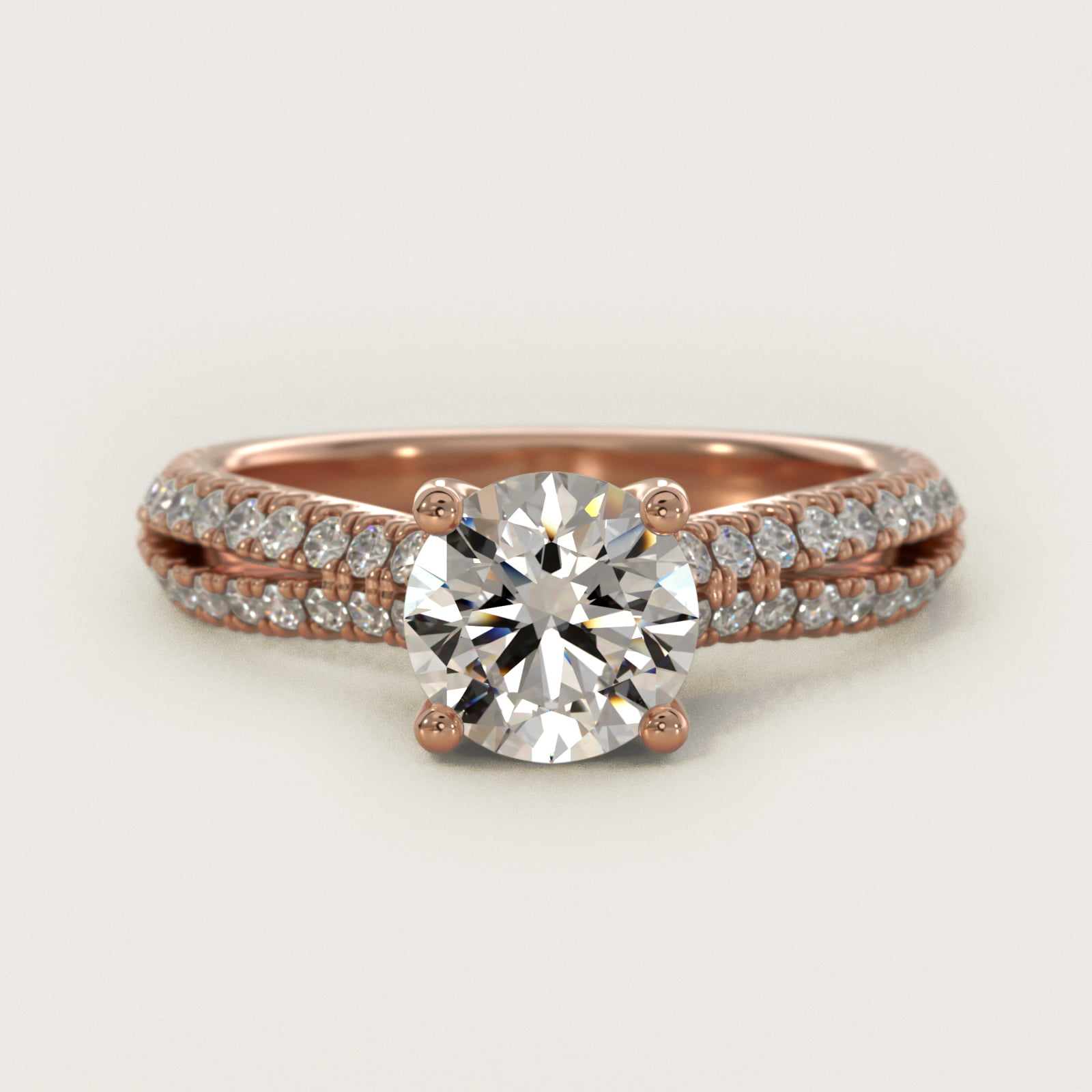 Split Shank Diamond Engagement Ring in 14k Rose Gold (1/4 ct. tw.)