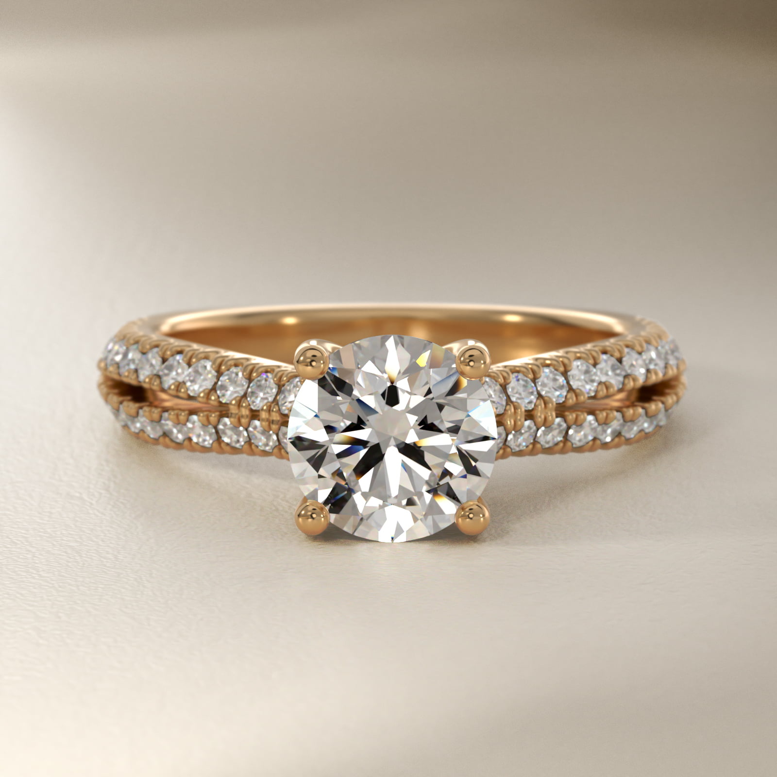 Split Shank Diamond Engagement Ring in 14k Yellow Gold (1/4 ct. tw.)