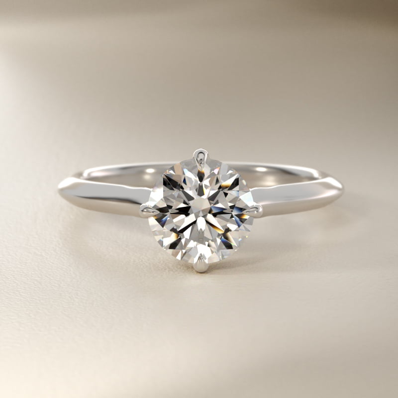 Knife Edge Solitaire Engagement Ring in 14k White Gold