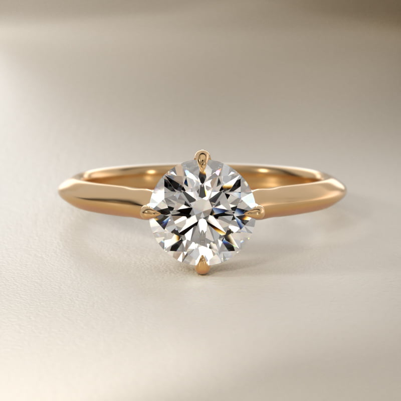 Knife Edge Solitaire Engagement Ring in 14k Yellow Gold