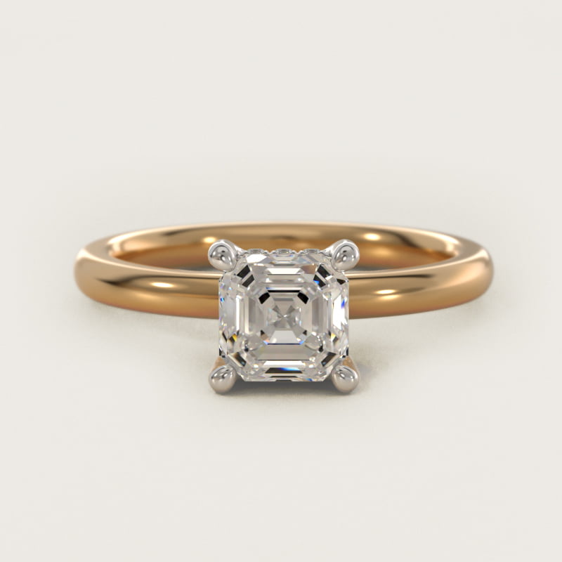 Solitaire Plus Hidden Halo Diamond Engagement Ring in 14k Yellow Gold