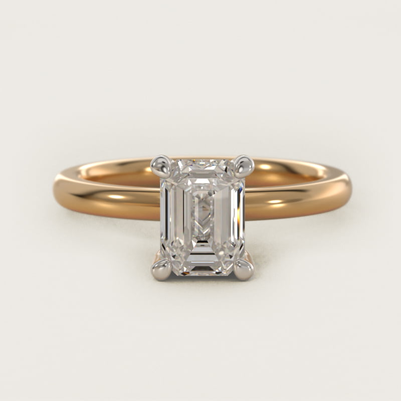 Solitaire Plus Hidden Halo Diamond Engagement Ring in 14k Yellow Gold