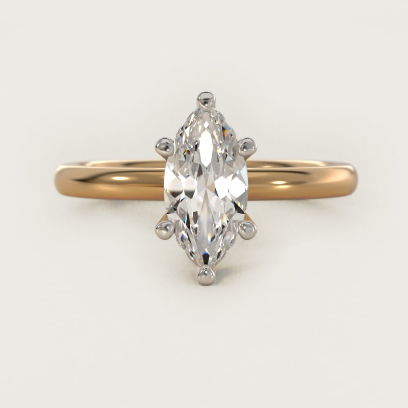 Solitaire Plus Hidden Halo Diamond Engagement Ring in 14k Yellow Gold