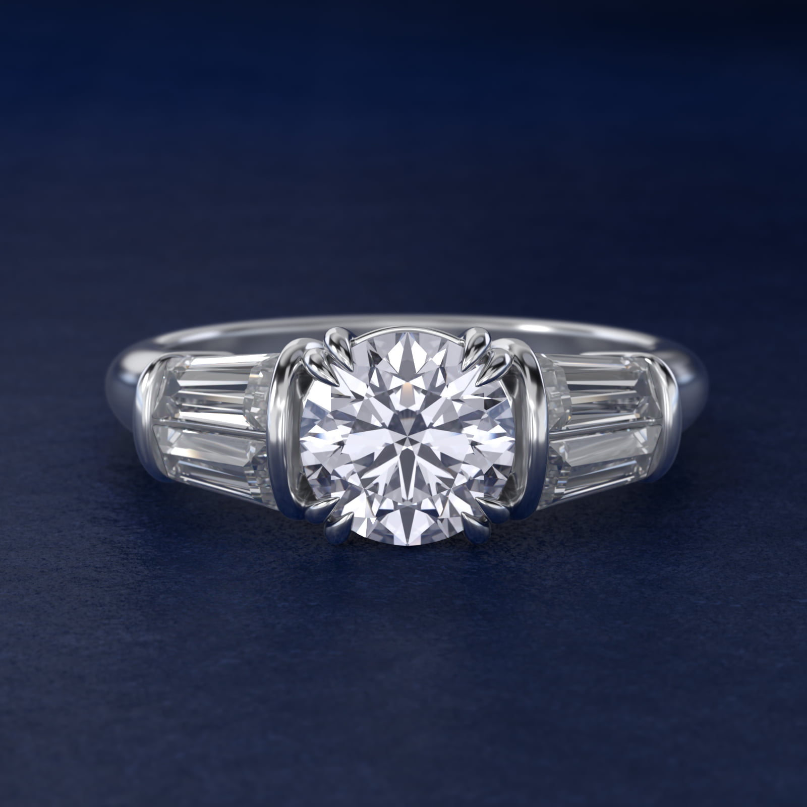 Five-Stone Tapered Baguette Diamond Engagement Ring in 14k White Gold (3/4 ct. tw.)
