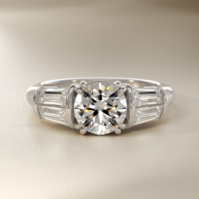 Five-Stone Tapered Baguette Diamond Engagement Ring in 14k White Gold (3/4 ct. tw.)