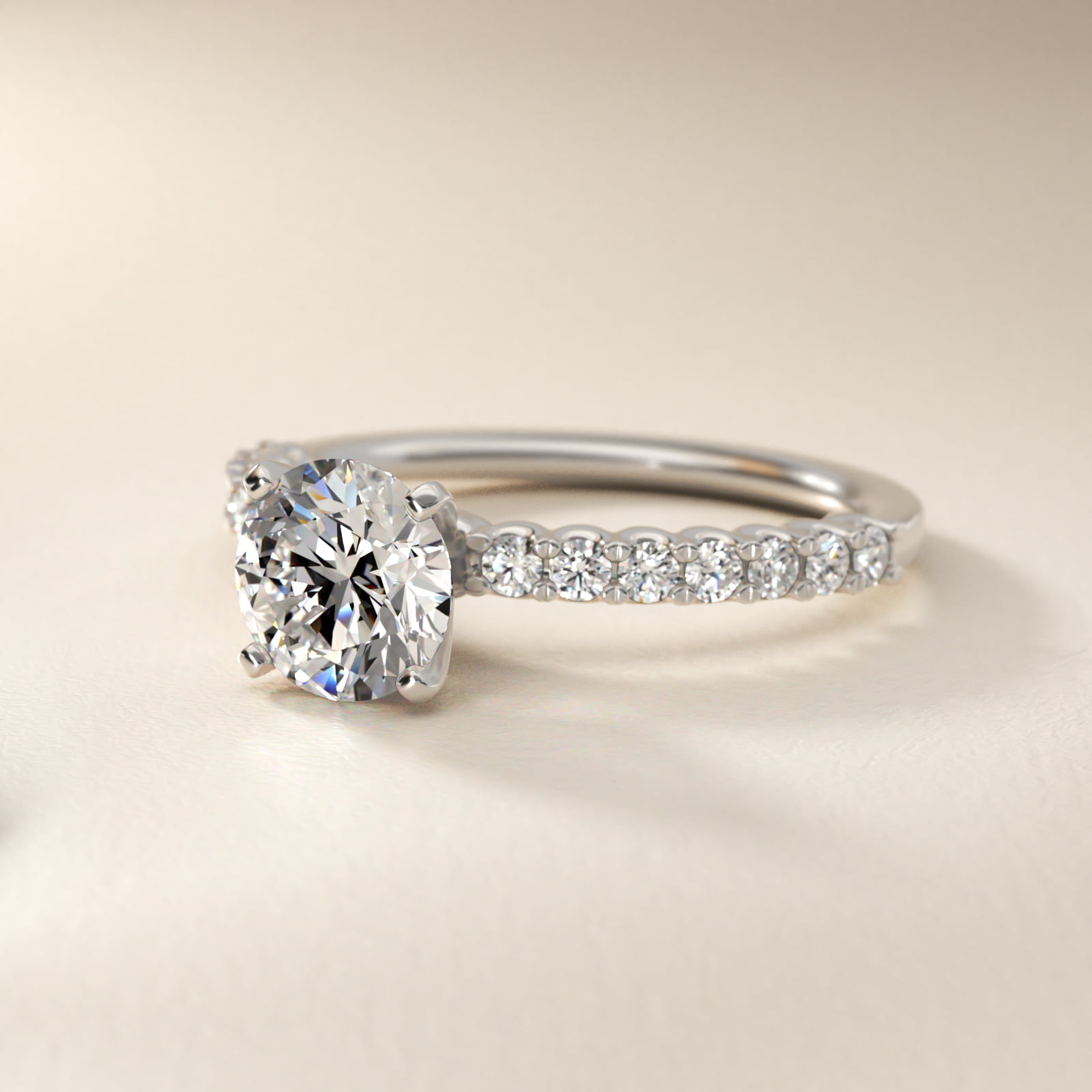 Selene Diamond Engagement Ring in 18k White Gold (1/3 ct. tw.)