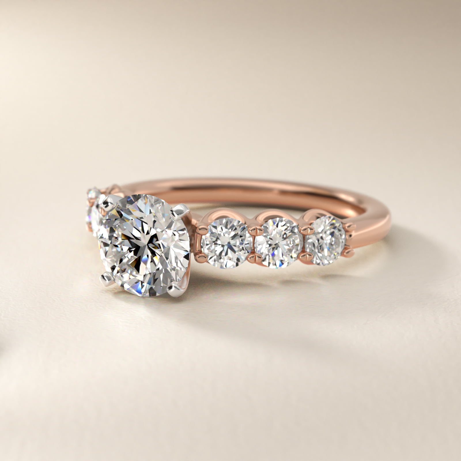 Selene Diamond Engagement Ring in 14k Rose Gold (7/8 ct. tw.)