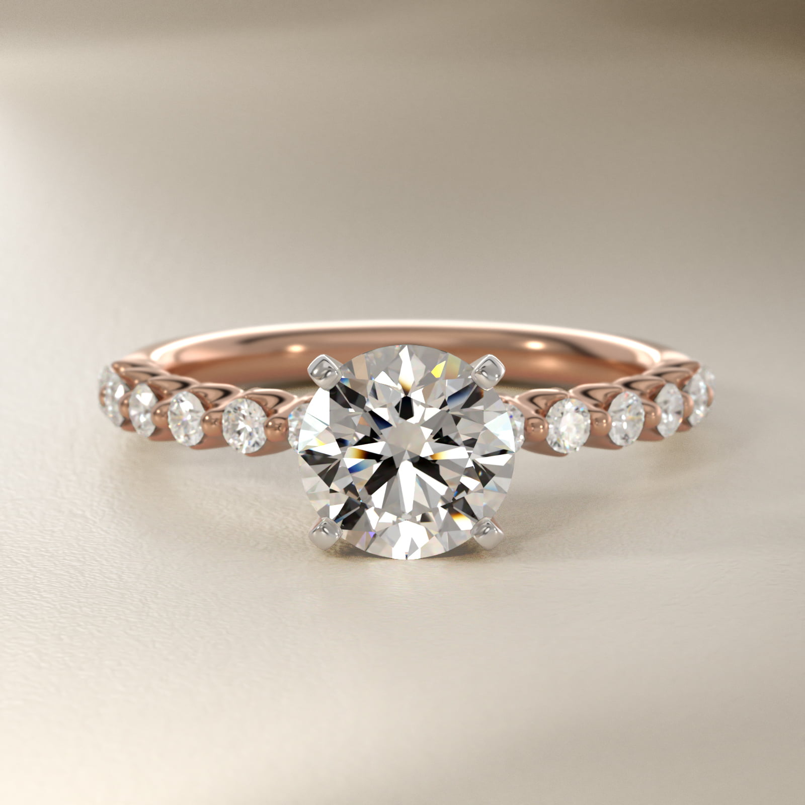 Floating Diamond Engagement Ring in 14k Rose Gold (1/4 ct.tw.)