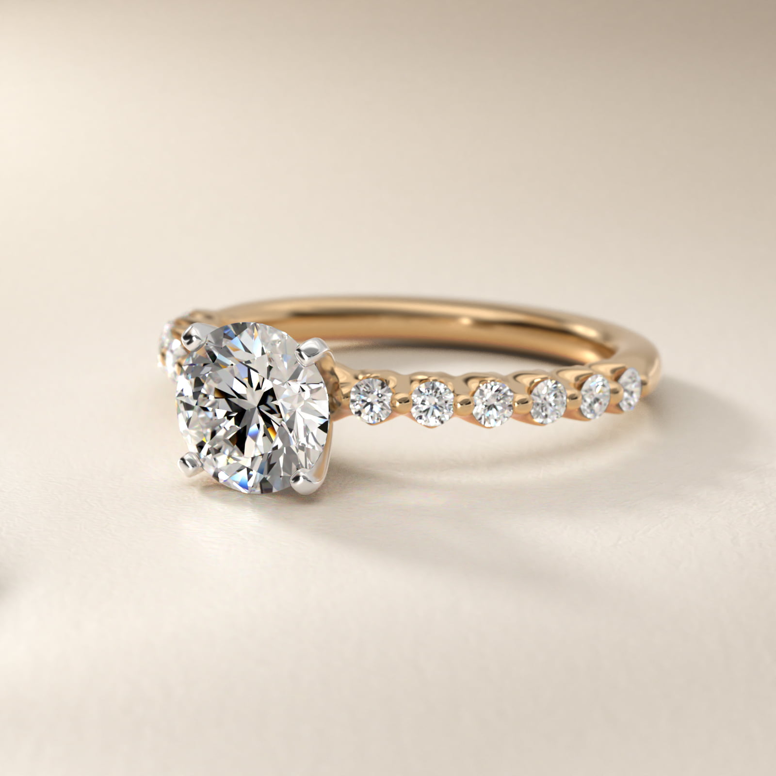 Floating Diamond Engagement Ring in 18k Yellow Gold (1/4 ct.tw.)
