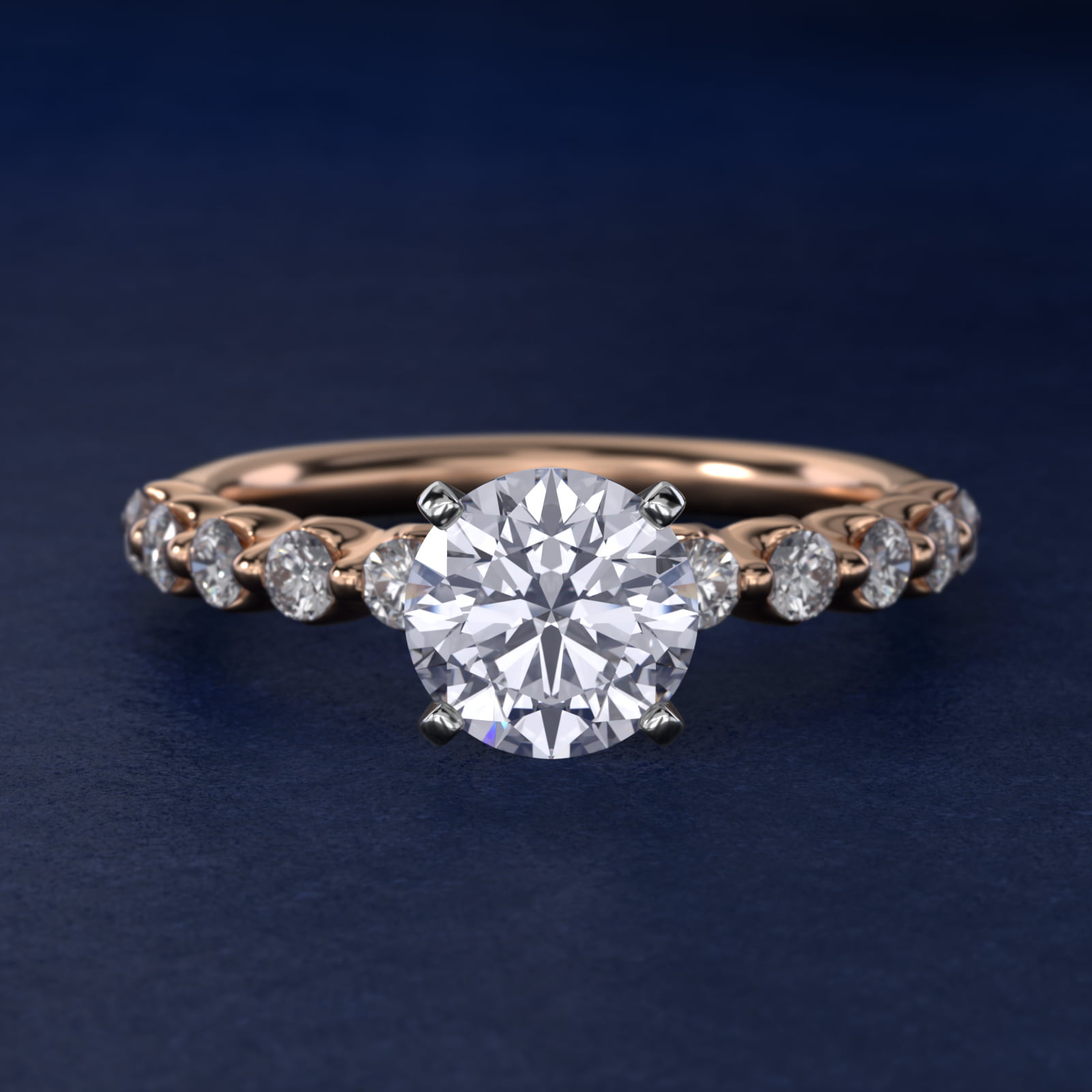 Floating Lab-Grown Diamond Engagement Ring in 14k Rose Gold (3/8 ct.tw.)