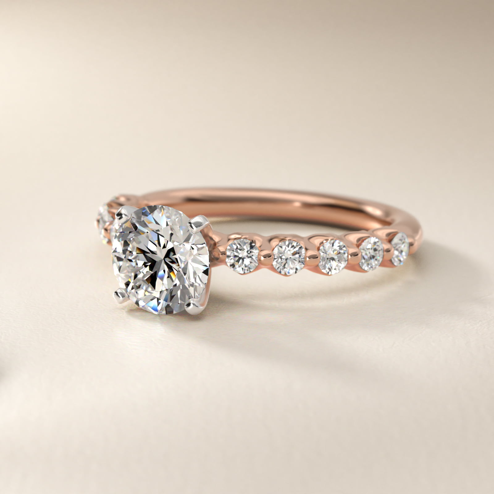 Floating Diamond Engagement Ring in 14k Rose Gold (3/8 ct.tw.)