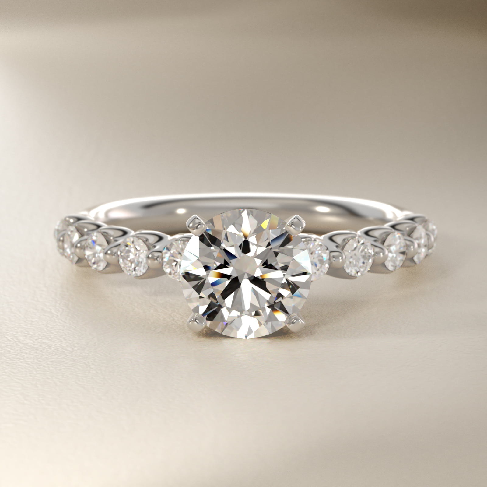 Floating Diamond Engagement Ring in Platinum (3/8 ct.wt.)
