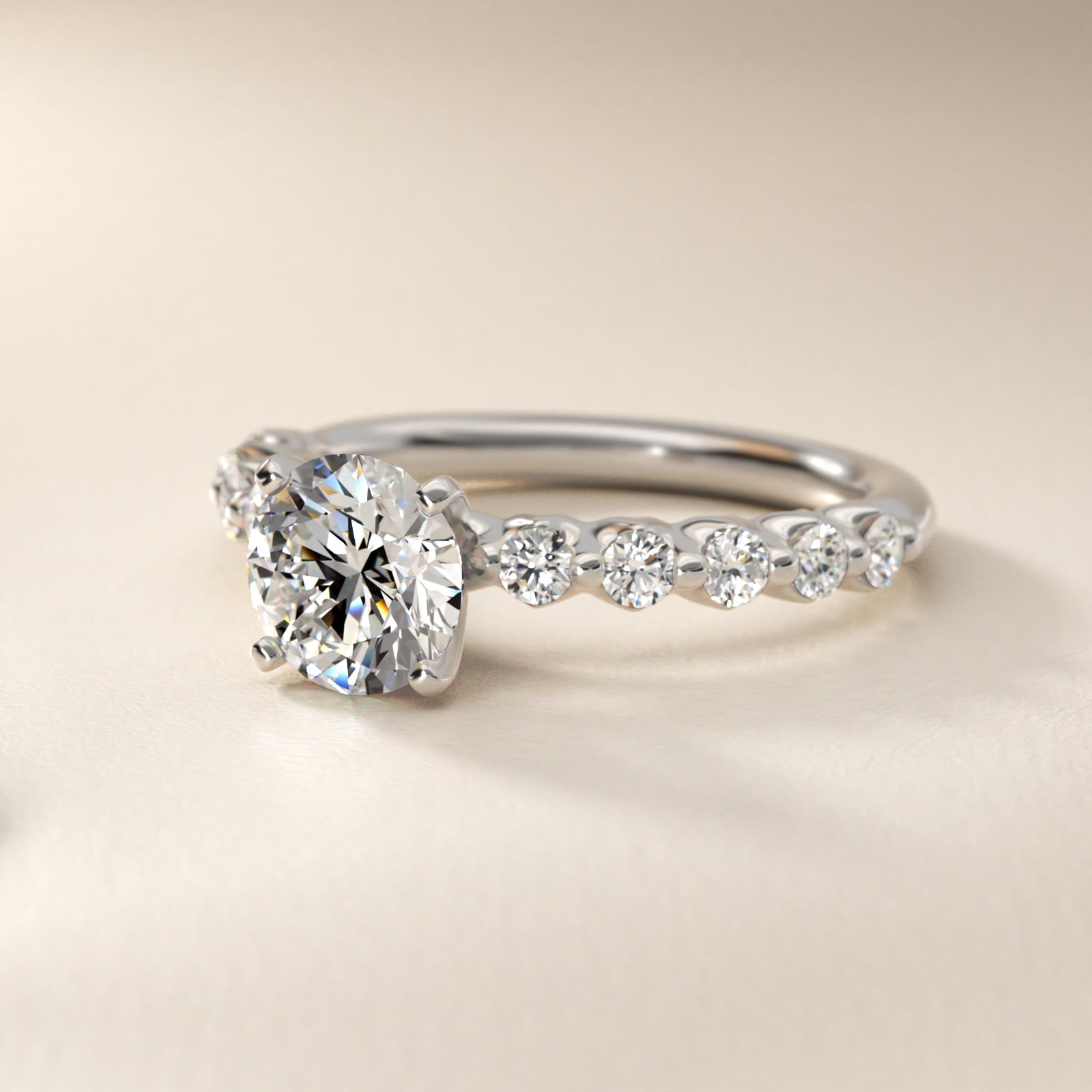 Floating Diamond Engagement Ring in 14k White Gold (3/8 ct.tw.)