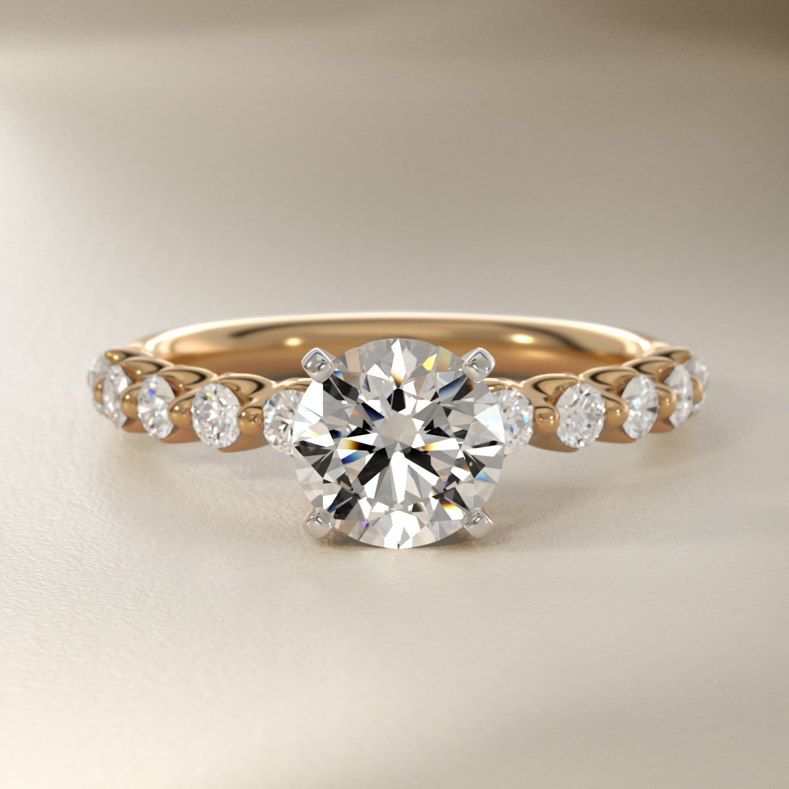 Floating Diamond Engagement Ring in 14k Yellow Gold (3/8 ct.tw.)