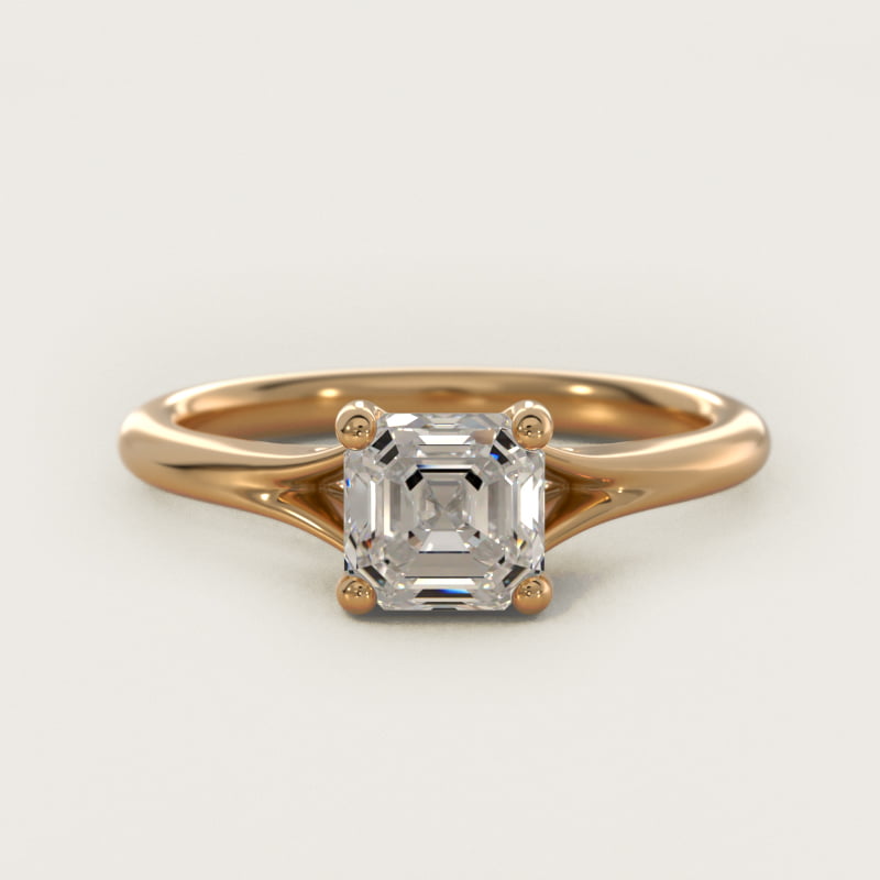 Petite Split Shank Solitaire in 14k Yellow Gold