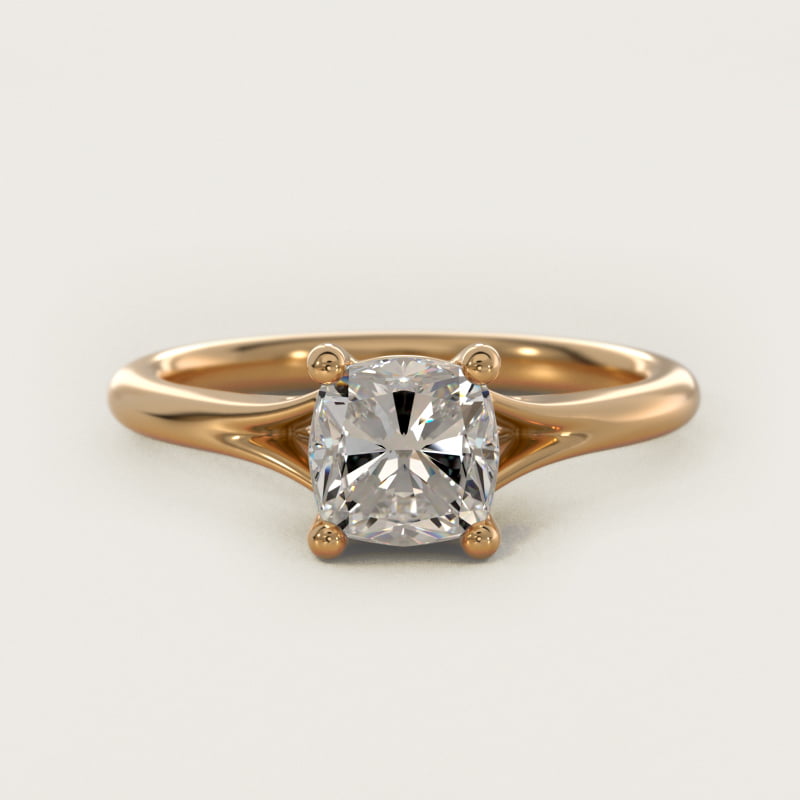 Petite Split Shank Solitaire in 14k Yellow Gold