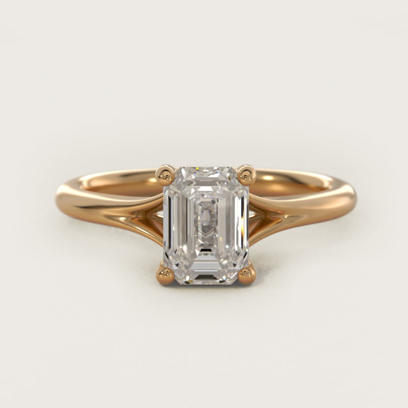 Petite Split Shank Solitaire in 14k Yellow Gold