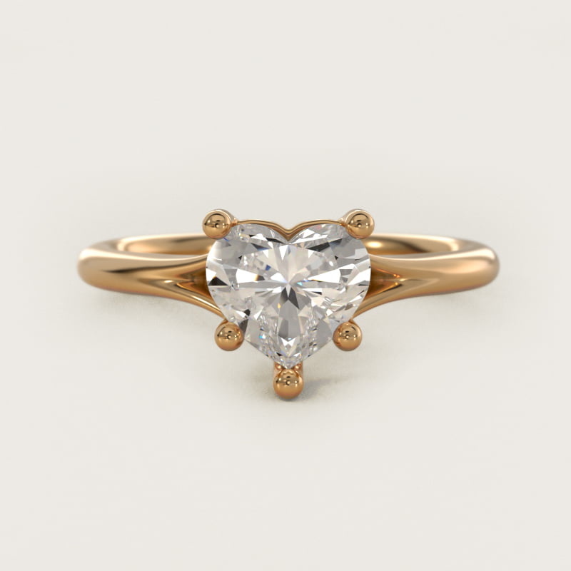 Petite Split Shank Solitaire in 14k Yellow Gold