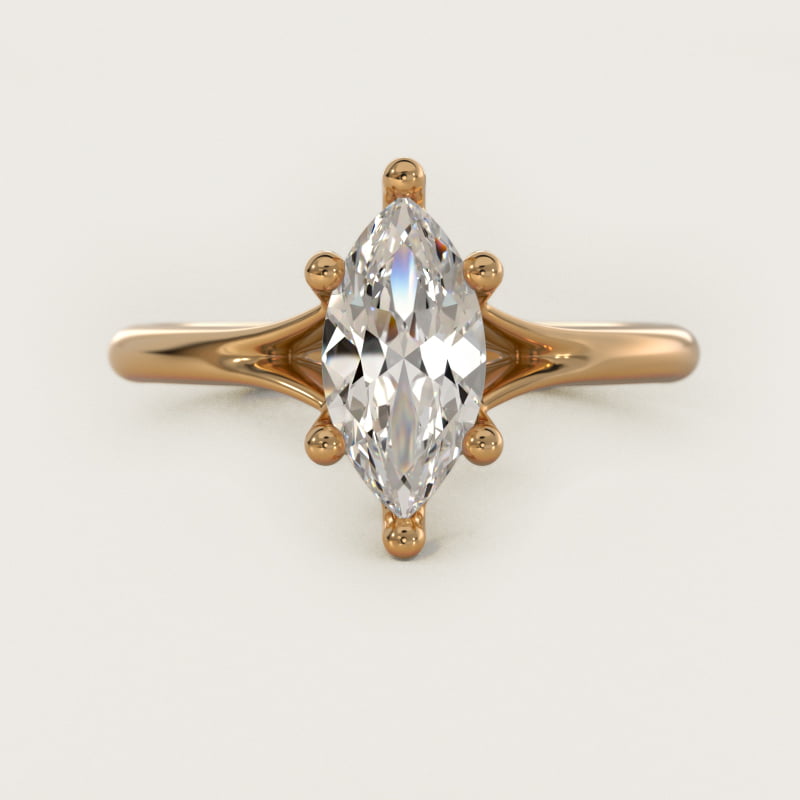 Petite Split Shank Solitaire in 14k Yellow Gold