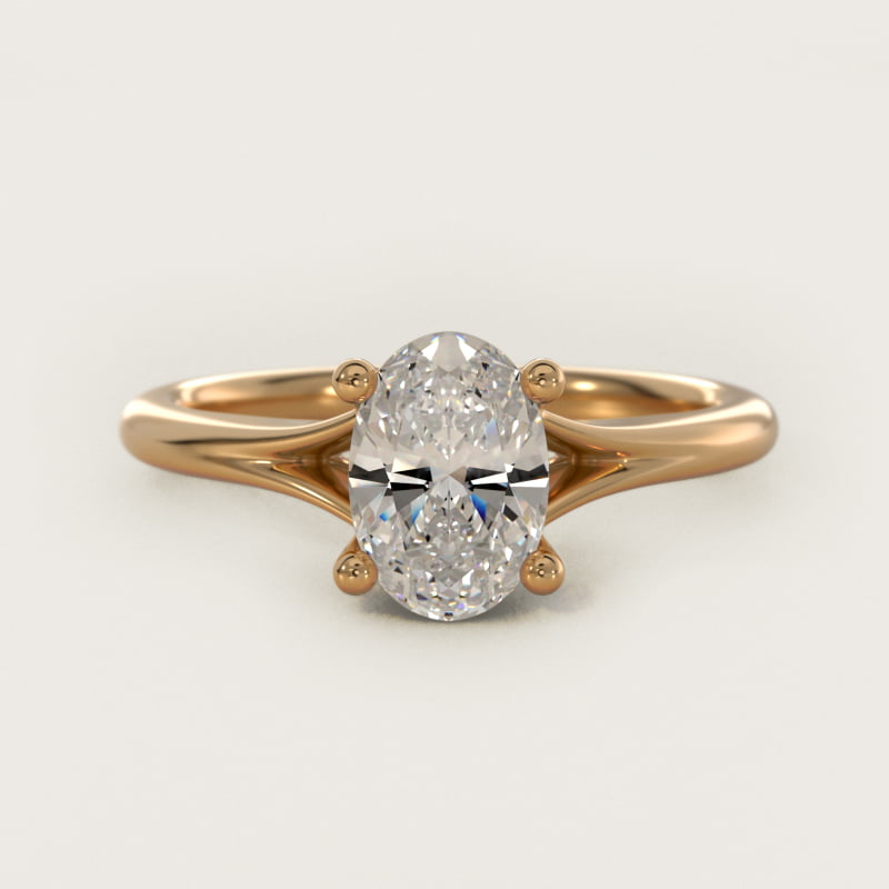 Petite Split Shank Solitaire in 14k Yellow Gold