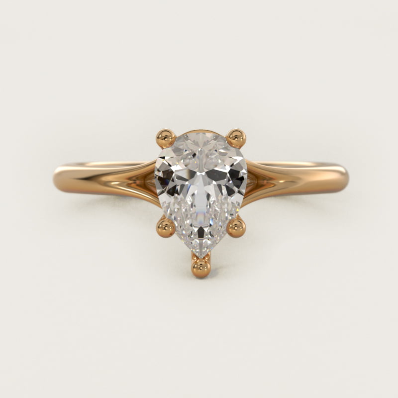 Petite Split Shank Solitaire in 14k Yellow Gold