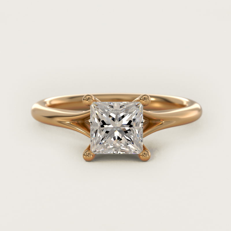 Petite Split Shank Solitaire in 14k Yellow Gold
